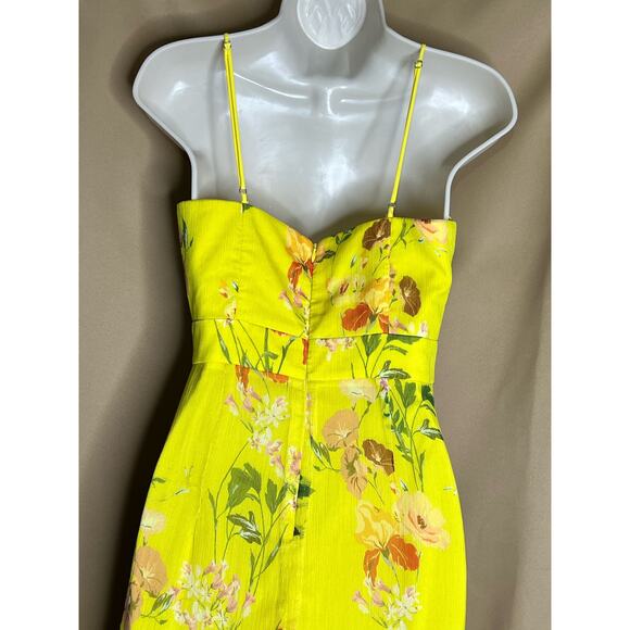 Harlyn Yellow Floral Printed V neck Dress XS - Picture 9 of 15